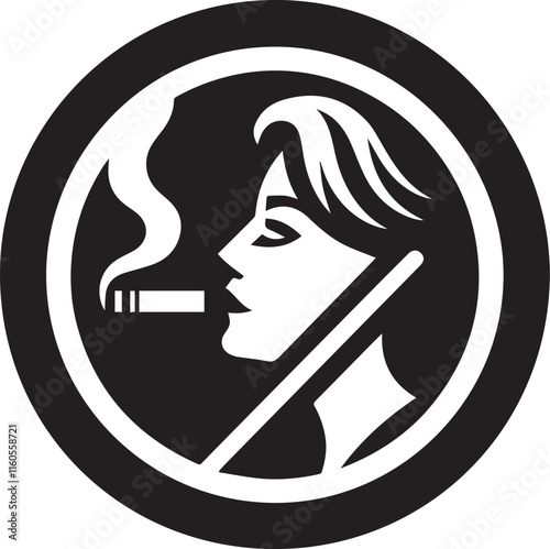 No Smoking symbol Cigarette not allow black vector