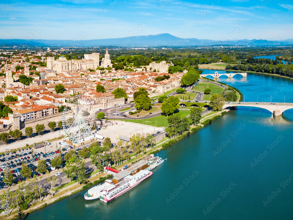 Obraz premium Avignon city aerial view, France