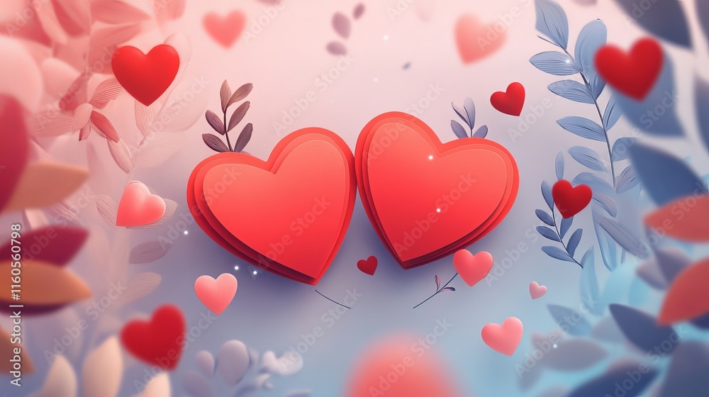 cute Valentine's Day greeting card template with the inscription cute Valentine's Day greeting card template with the inscription