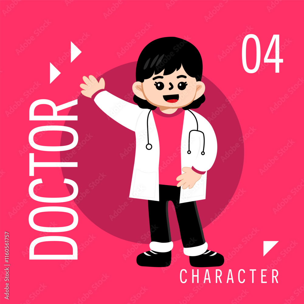 Illustration Girls Kid Cute Wear Outfit Doctor Illustration Girls Kid Cute Wear Outfit Doctor