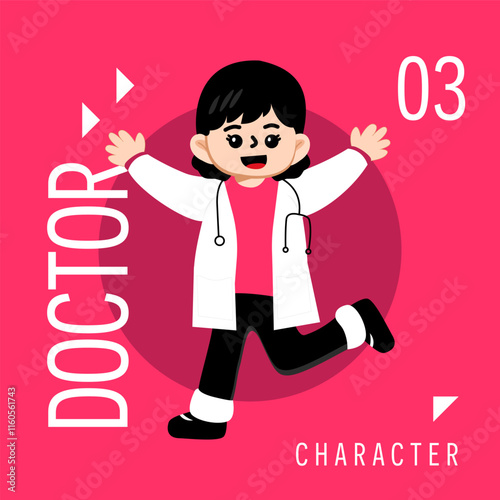 Illustration Girls Kid Cute Wear Outfit Doctor