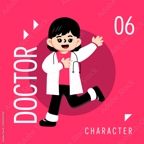 Illustration Girls Kid Cute Wear Outfit Doctor