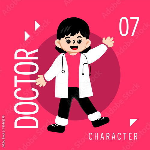 Illustration Girls Kid Cute Wear Outfit Doctor