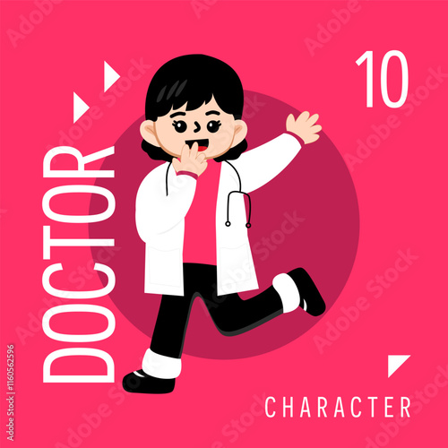 Illustration Girls Kid Cute Wear Outfit Doctor