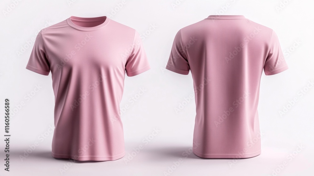 Pink T-shirt Mockup Isolated on White. Generative AI Pink T-shirt Mockup Isolated on White. Generative AI