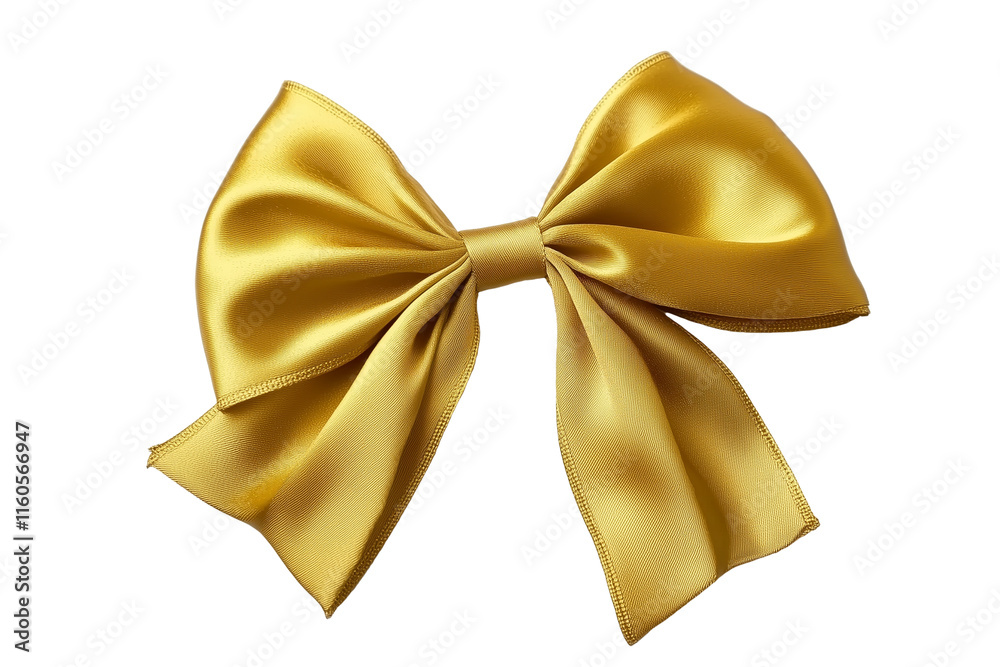 Golden ribbon bow, isolated on transparent background Golden ribbon bow, isolated on transparent background