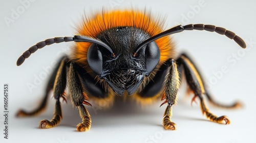 Velvet Ant on a White Background. Generative AI photo