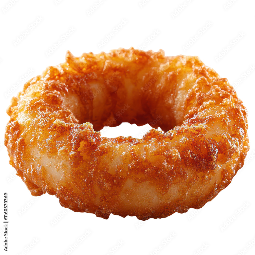 Crispy Fried Calamari Ring, elegant presentation, minimalist style, white backdrop, emphasizing texture and detail of the dish Crispy Fried Calamari Ring, elegant presentation, minimalist style, white backdrop, emphasizing texture and detail of the dish