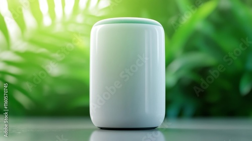 Smart home assistant device with clean background. Generative AI photo
