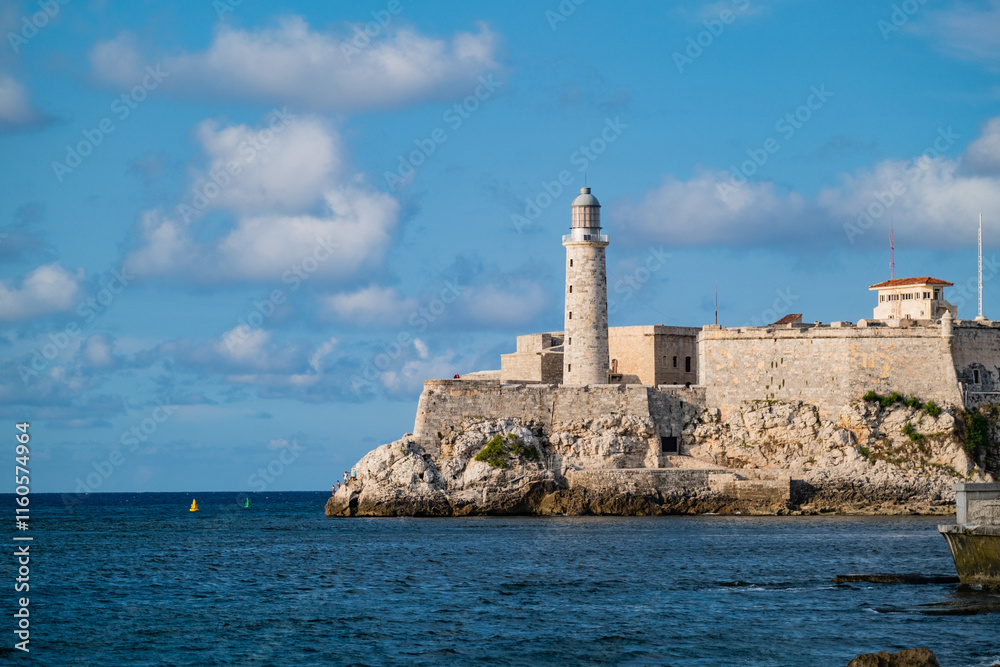 old fort building in havana, lighthouse, atlantic ocean, port in havana old fort building in havana, lighthouse, atlantic ocean, port in havana