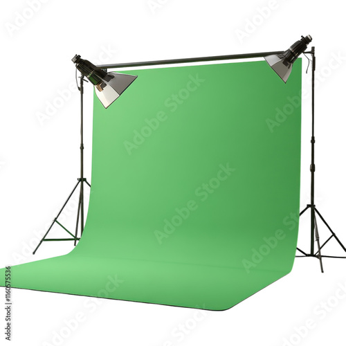 Foldable green screen mat featuring smooth rounded edges, showcased against a pristine white backdrop for versatile use photo