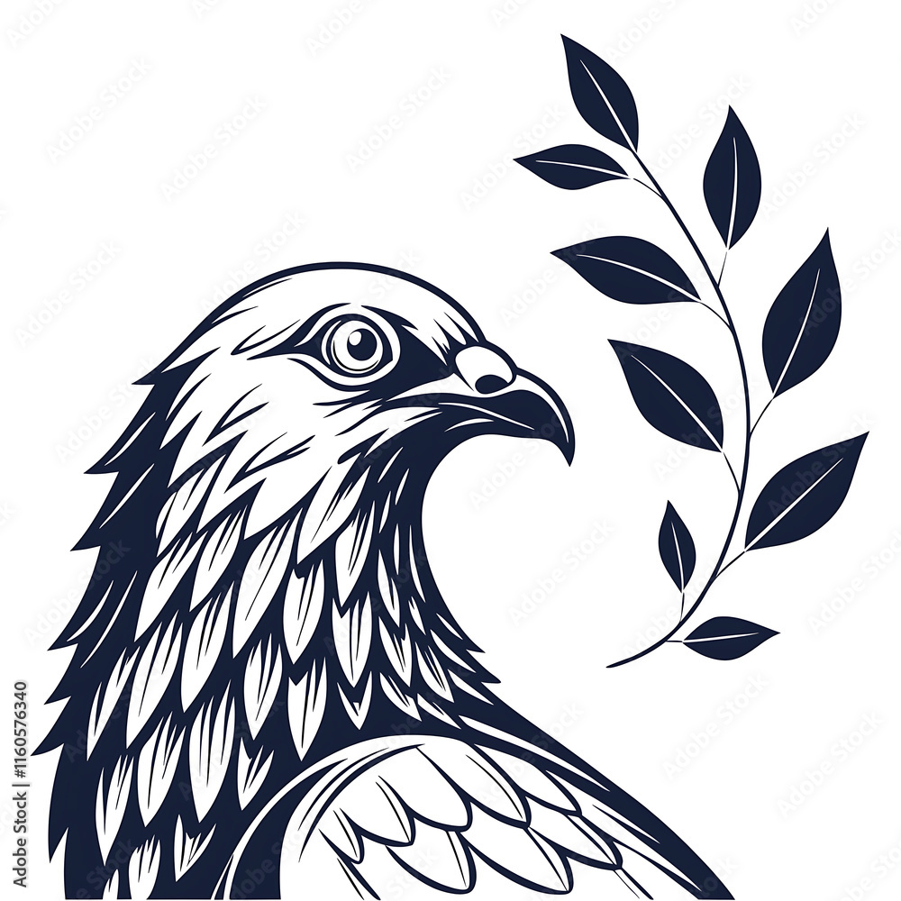 Fototapeta premium An elegant pigeon head silhouette icon set against a clean white backdrop