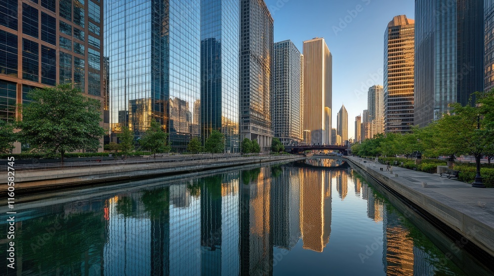A row of reflective skyscrapers in the business district, with glass facades and sharp architectural details. A row of reflective skyscrapers in the business district, with glass facades and sharp architectural details.