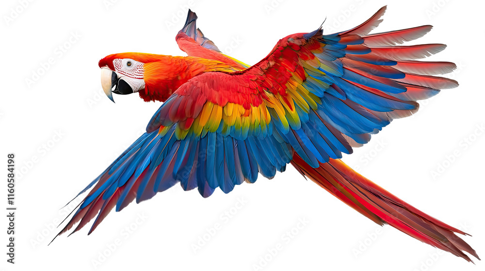 Fototapeta premium Scarlet Macaw in Flight