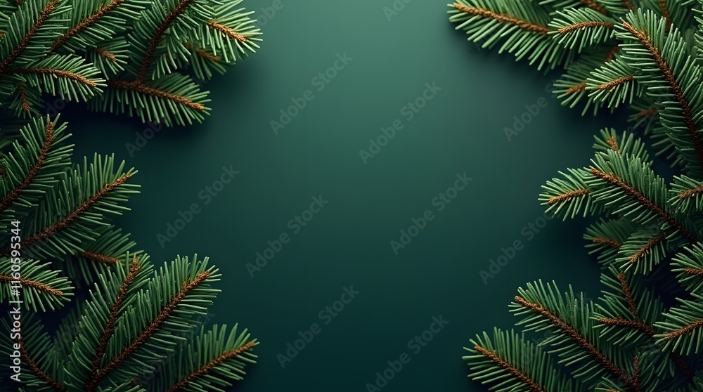 Banner with Dense green pine foliage texture, dark moody fir tree branches background. Evergreen needles, seasonal holiday, Xmas, New year,Noel, Christmas concept backdrop Banner with Dense green pine foliage texture, dark moody fir tree branches background. Evergreen needles, seasonal holiday, Xmas, New year,Noel, Christmas concept backdrop