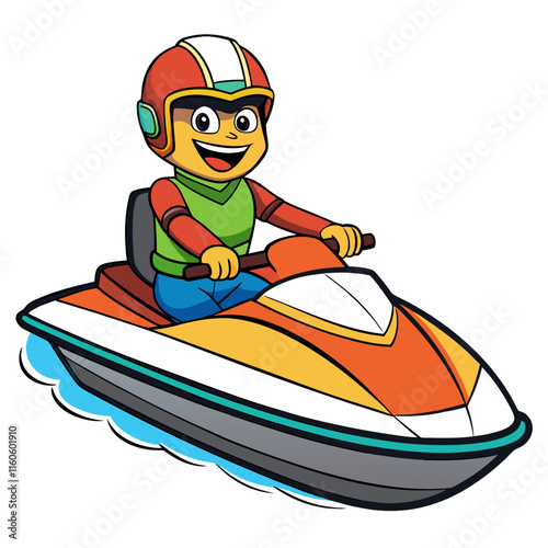 illustration of a  jetski