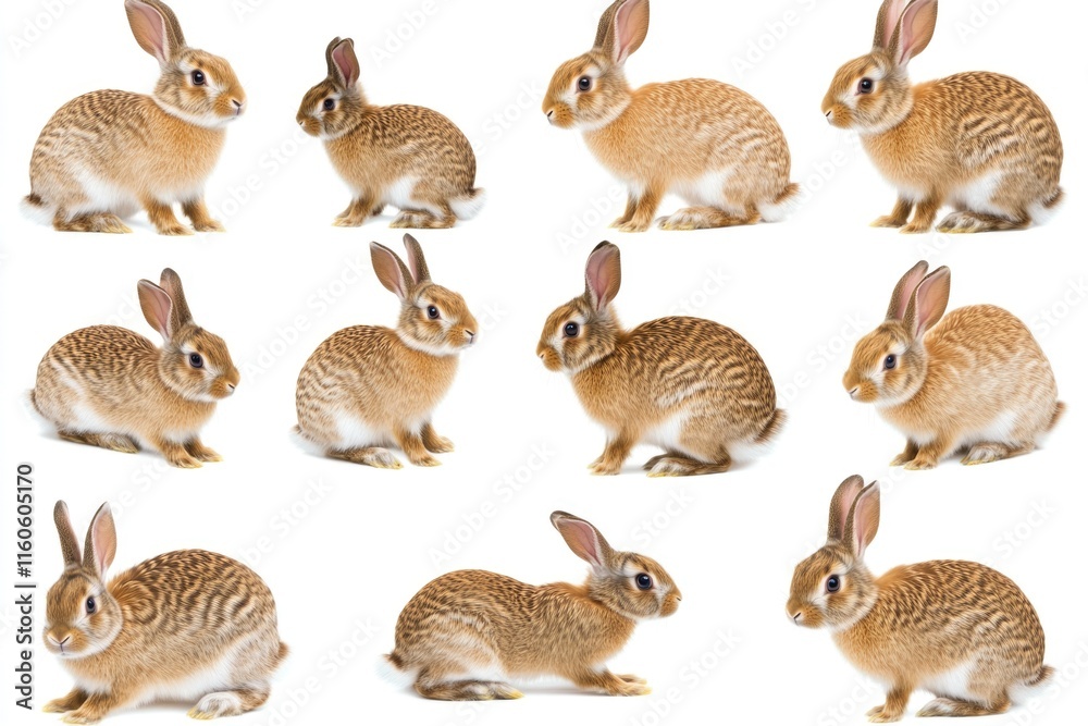 Fototapeta premium A group of rabbits sitting closely together