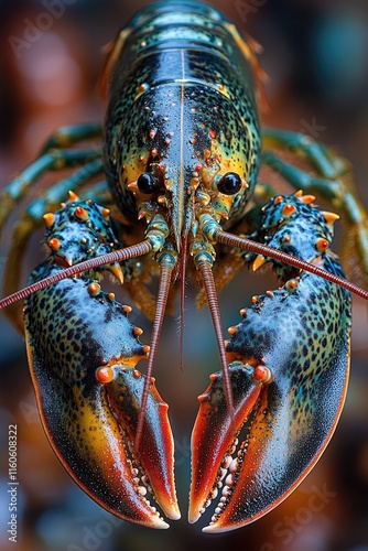 A close-up photo of a lobster on a table photo