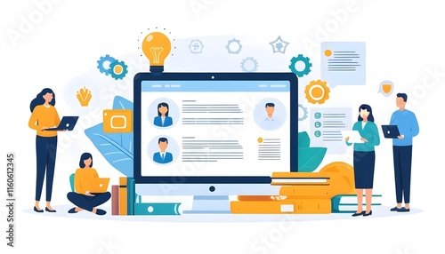 Online and Blended Learning Program Development Icon Isolated on White Background for Education and E-Learning Projects