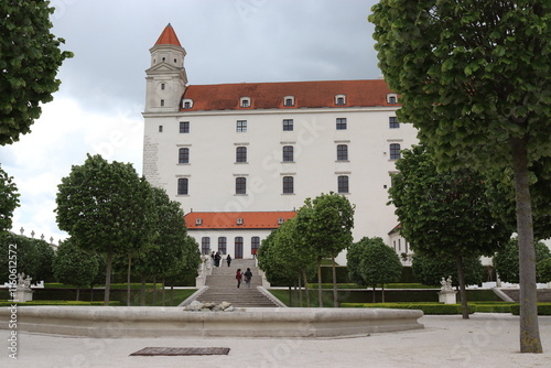 Canvas Print Bratislava Castle, view from the garden, Capital of Slovakia