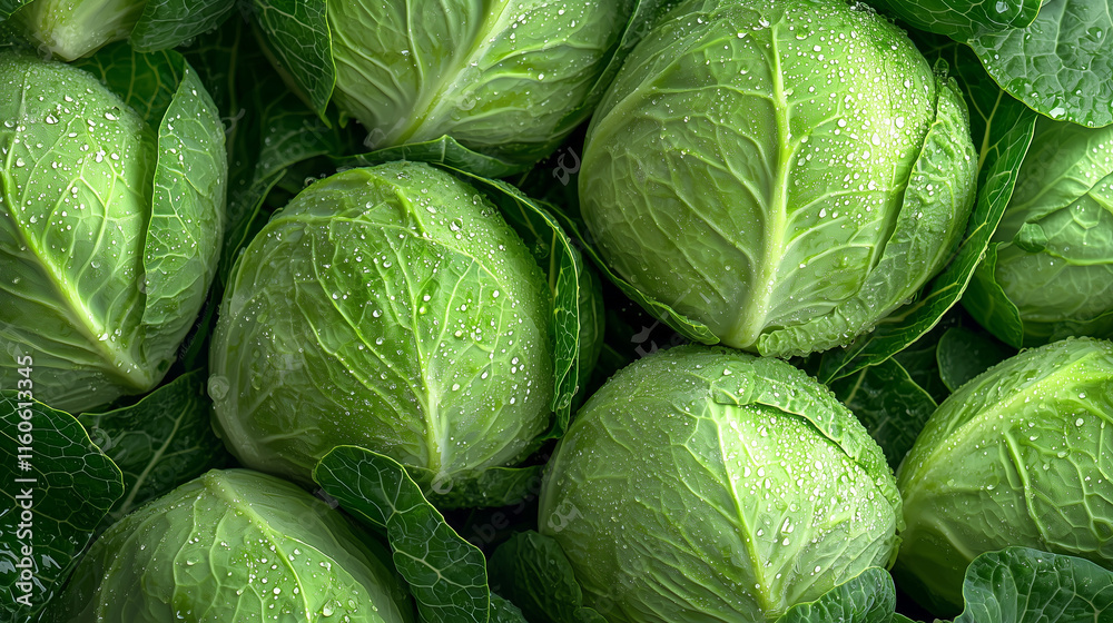 Fototapeta premium Fresh Green Cabbage Close Up on Transparent Background