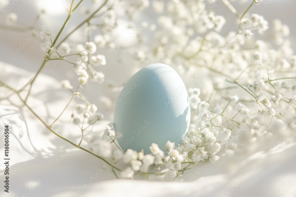 Fototapeta premium Osterei in blauer Pastellfarbe
