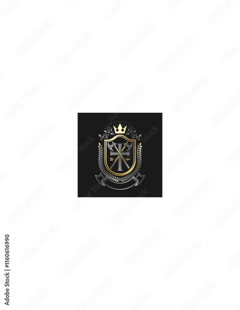 Vector Shield with Ornamental Design - Elegant and Decorative Heraldic Emblem for Graphic Use Vector Shield with Ornamental Design - Elegant and Decorative Heraldic Emblem for Graphic Use