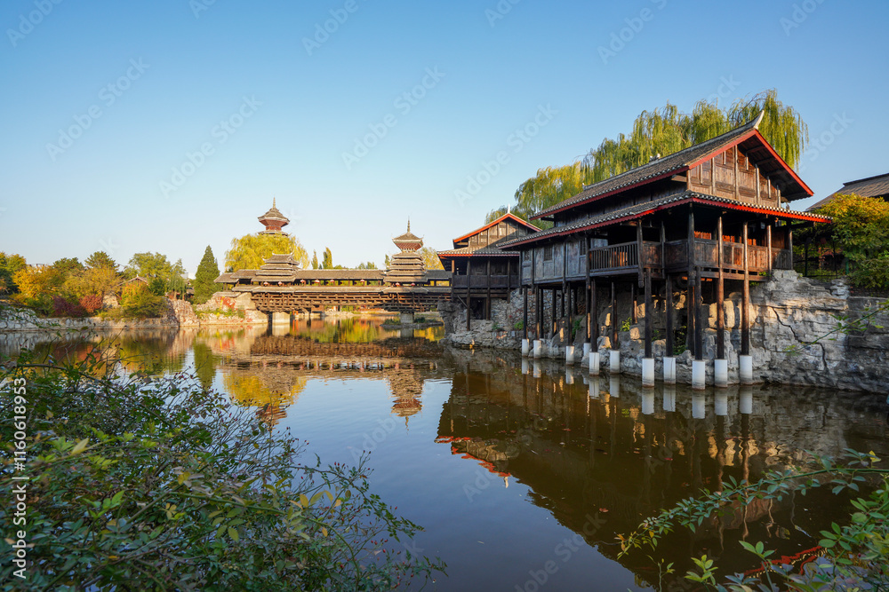 Wind and Rain Bridge, Dong Scenic Area, China Ethnic Museum