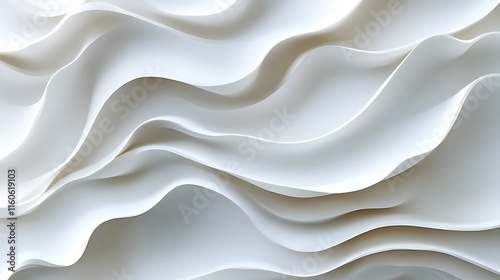 Abstract White Wavy Layers Design Background