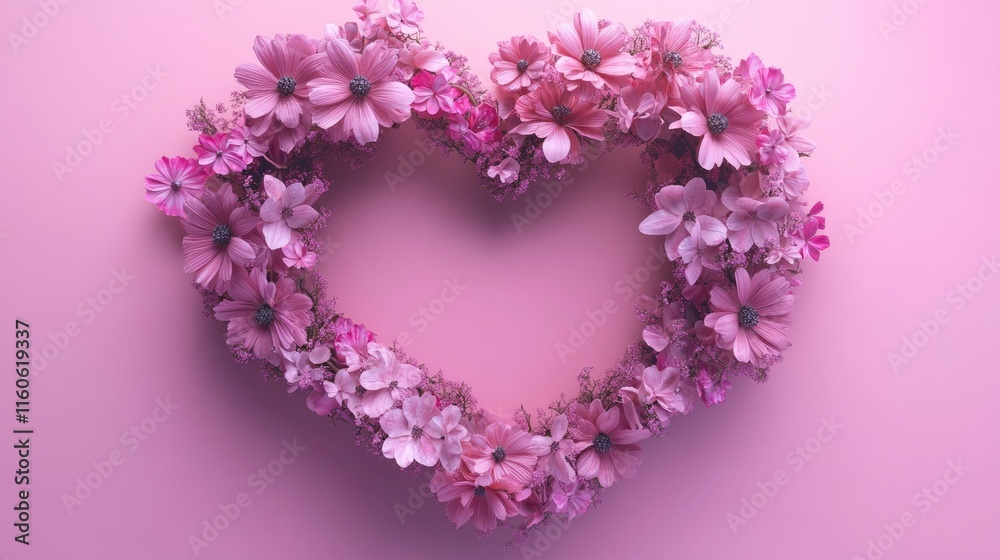 Obraz premium Romantic floral valentine frame love in bloom