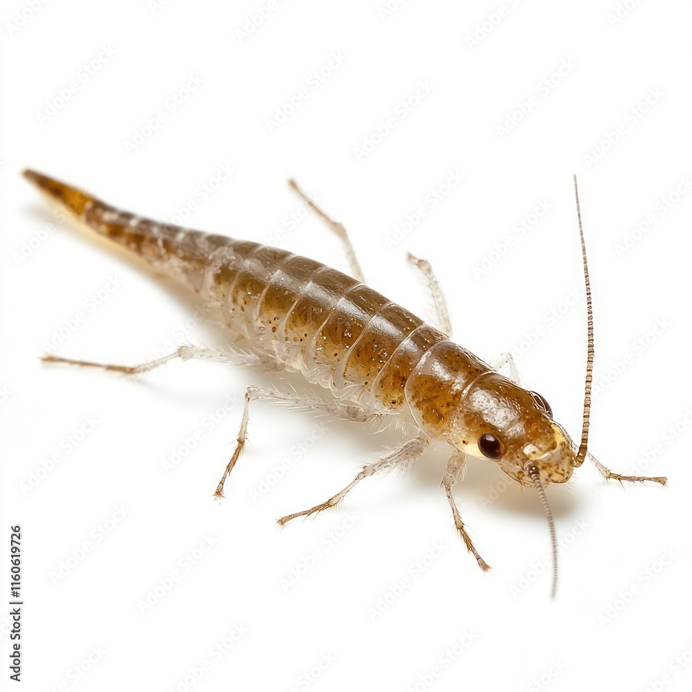 Caddisflies aquatic larvae Isolated on White Background Generative AI Caddisflies aquatic larvae Isolated on White Background Generative AI