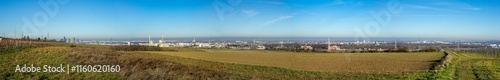 фотографія View from the vineyards on Laaer Berg next to Oberlaa in Favoriten (1100) down to Simmering (1110) over Zentralfriedhof winter in Vienna, Austria