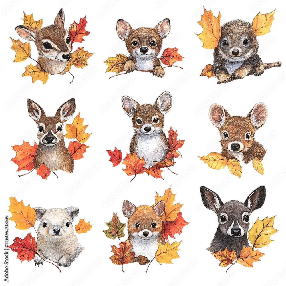 Obraz premium set of puppies