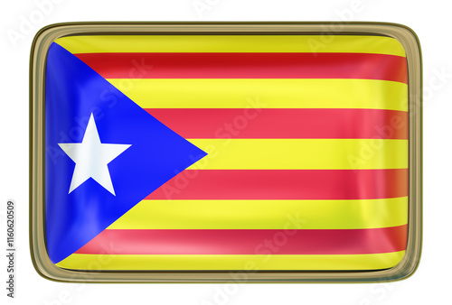 Catalonian Country Flag Badge isolated onthe white background photo