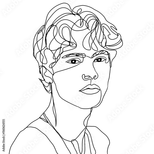 abstract line portrait