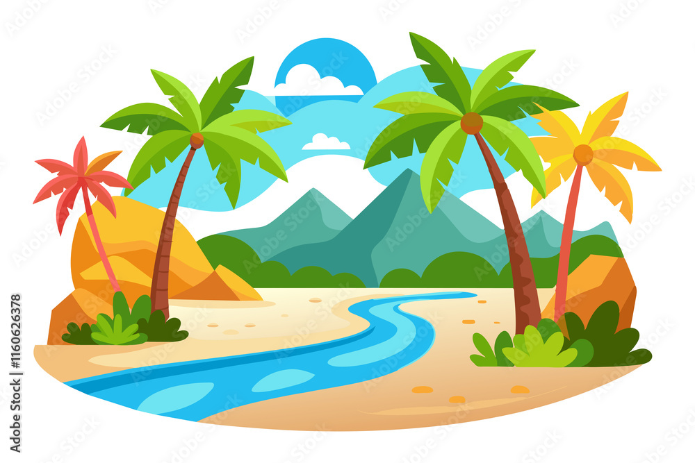 river with palm trees river with palm trees