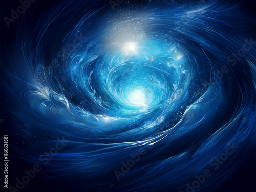 A mesmerizing swirl of luminous blue energy, creating a vortex effect.  Glowing light emanates from its depths, hinting at a mysterious portal.  Intricate, swirling patterns and ethereal textures add  photo