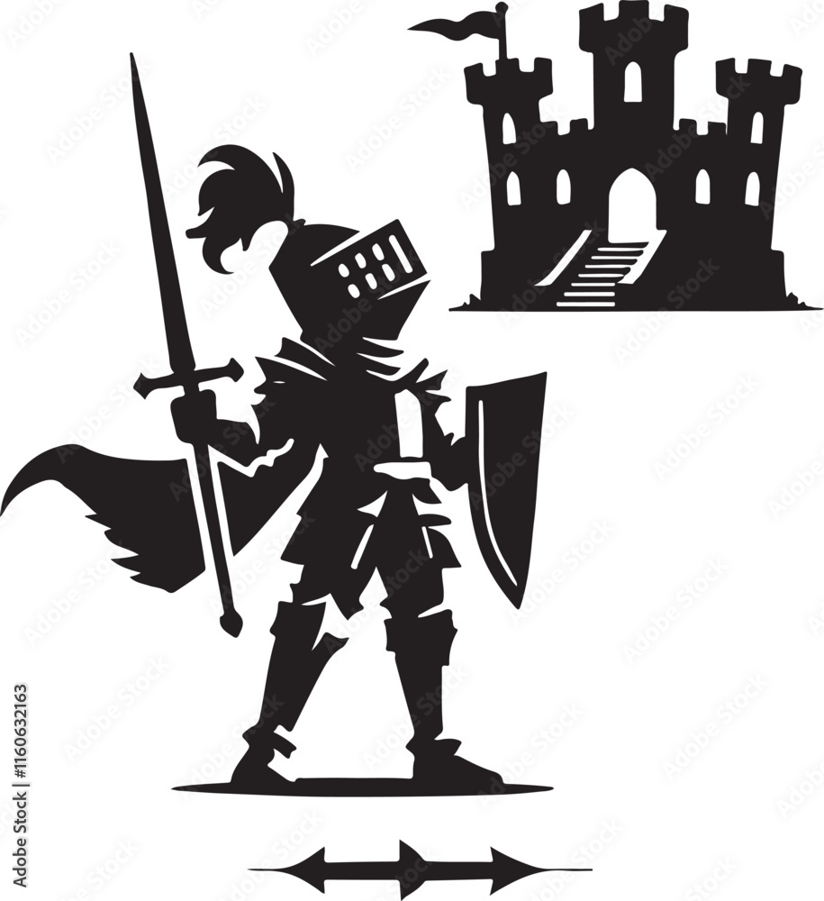 Fototapeta premium Knight Character Vector Illustration