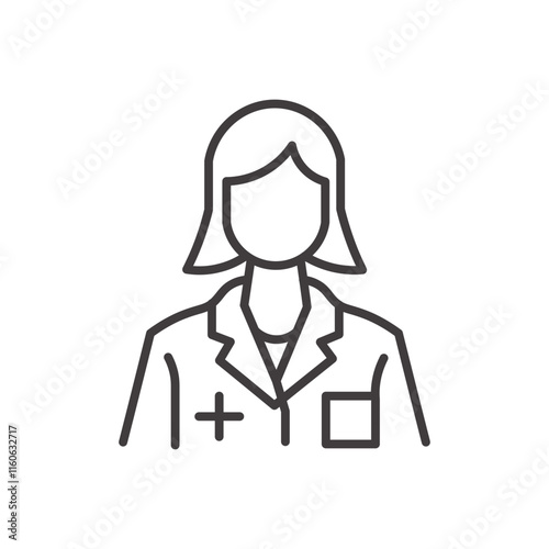 Nutritionist Icon Depicting a Person with Fruits and Vegetables in Black and White