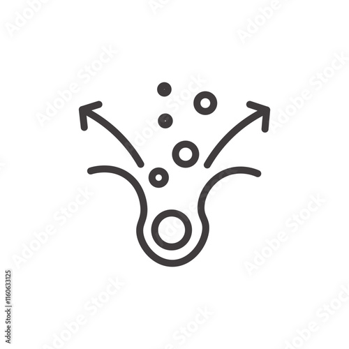 Pore Cleaning Icon Depicting a Facial Care Tool in Black and White