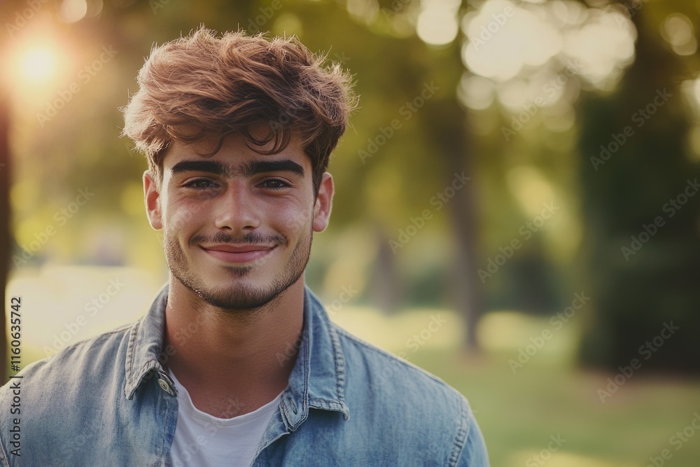 A man wearing a denim shirt smiles at the camera, conveying a friendly and approachable atmosphere