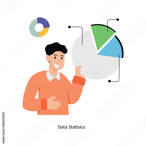 Data Statisics concept vector illustration. Web Hosting isolated On white Background.      
