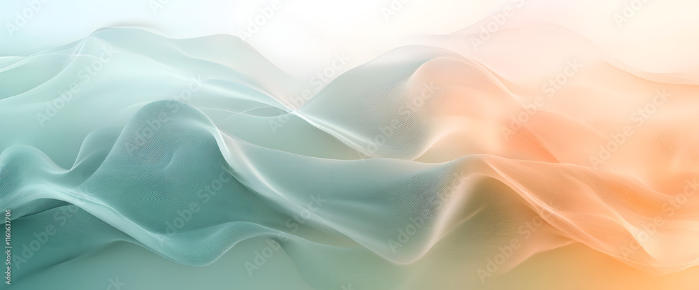 Abstract teal and orange flowing fabric waves. Abstract teal and orange flowing fabric waves.