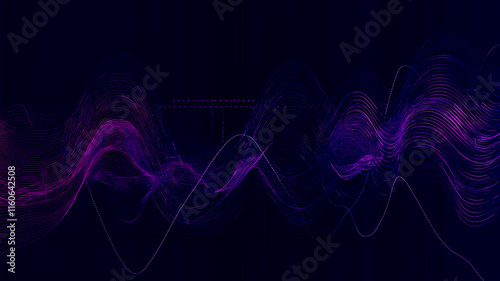 Futuristic Digital Waves. A Neon Grid of Connectivity