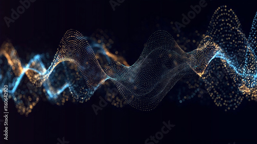 Futuristic Digital Waves. A Neon Grid of Connectivity