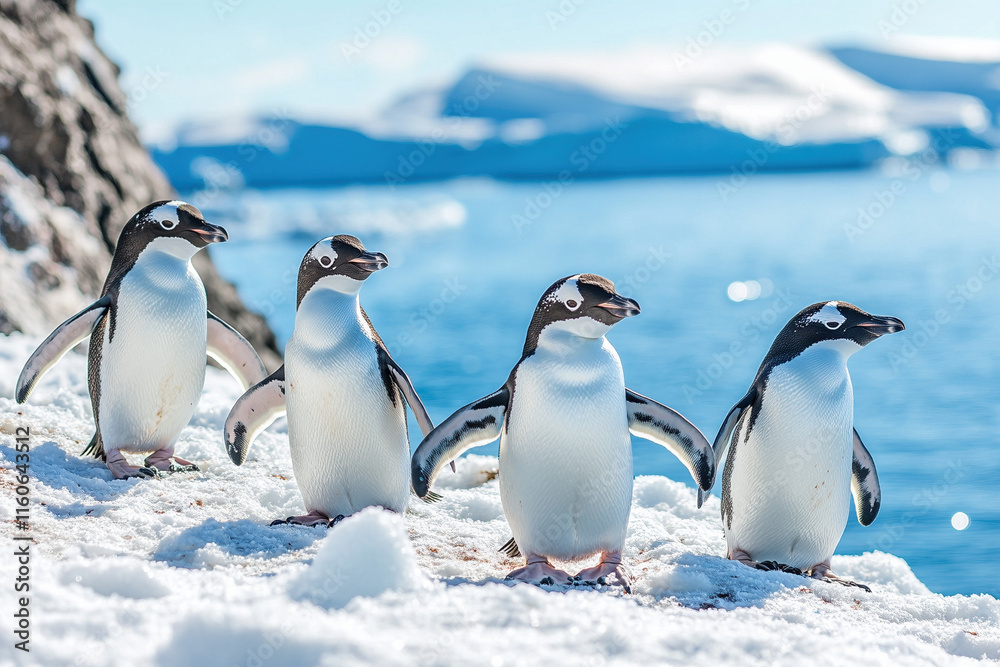Fototapeta premium two penguins in polar regions