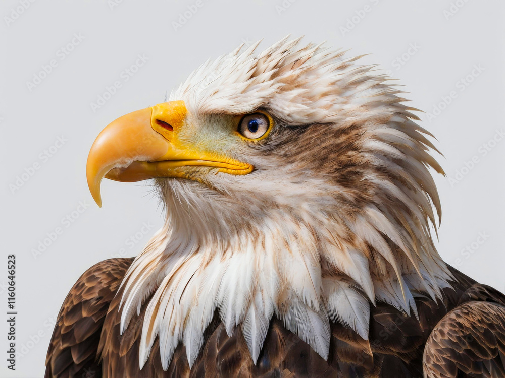Obraz premium a bald eagle with a white head and yellow beak