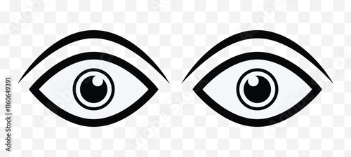 Eye icon vector isolated on transparent background. eye line icon set of vector. Eye icon.