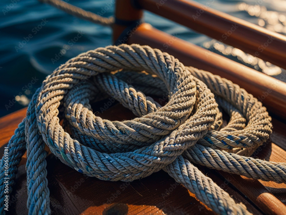 Fototapeta premium a rope on a boat