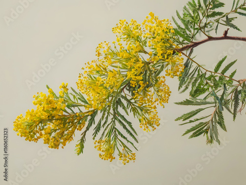 a branch with yellow flowers photo